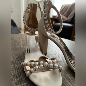 Badgley Mischka Pearl Strapped Heels